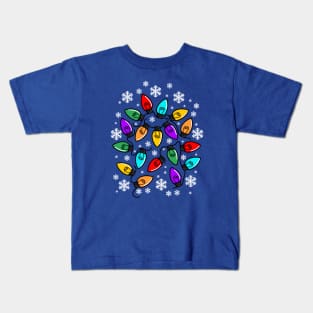 Bulbs with Snowflakes and Wires Kids T-Shirt